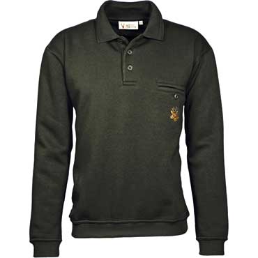 <P>Hubertus Langarm Polo-Sweatshirt oliv</P>
