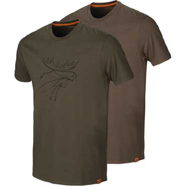Hrkila Graphic T-Shirt 2er-pack Willow green/Slate brown