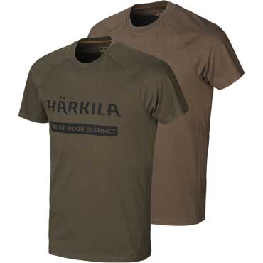 Hrkila Logo T-Shirt 2er-pack Willow green/Slate brown